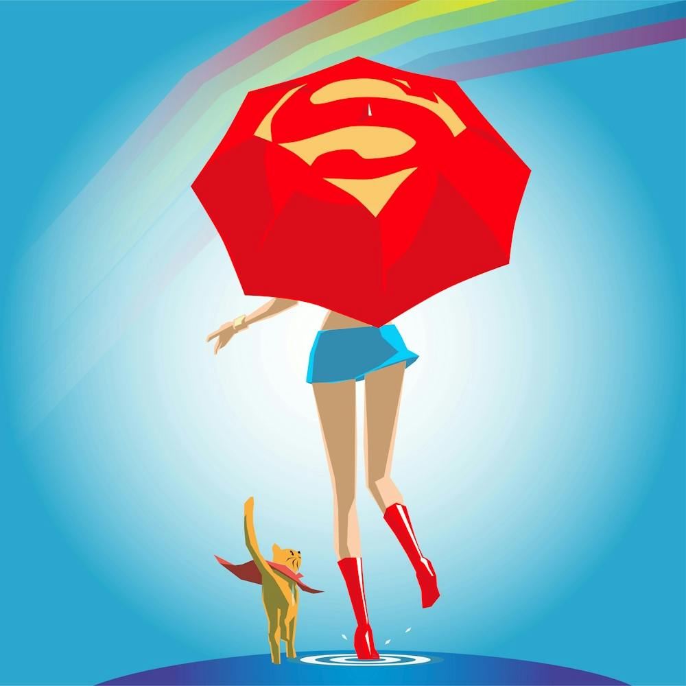 Super Regenschirm | Digitale Comic-Kunst | Pop Art Welt 2025