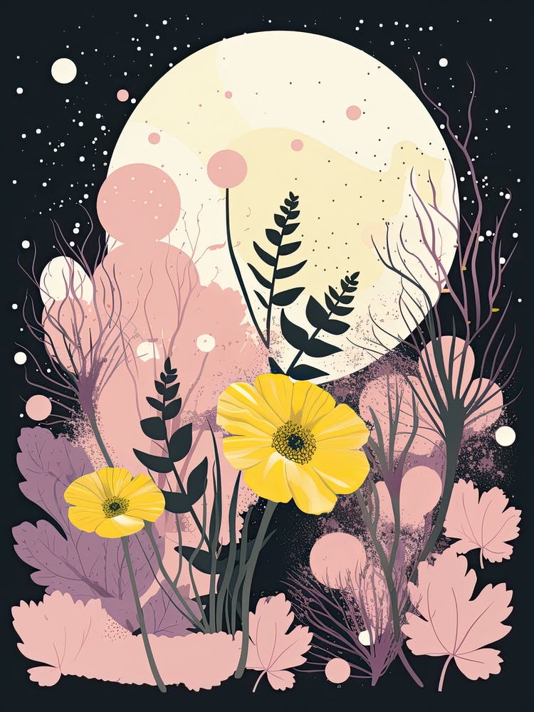 Abstract Botanical Collage Risograph Style 3