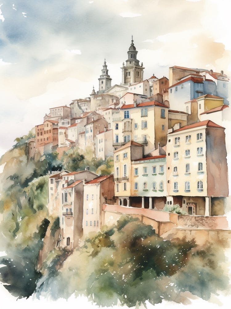 Monserrat Montevideo Uruguay Quartier, Aquarelle 3