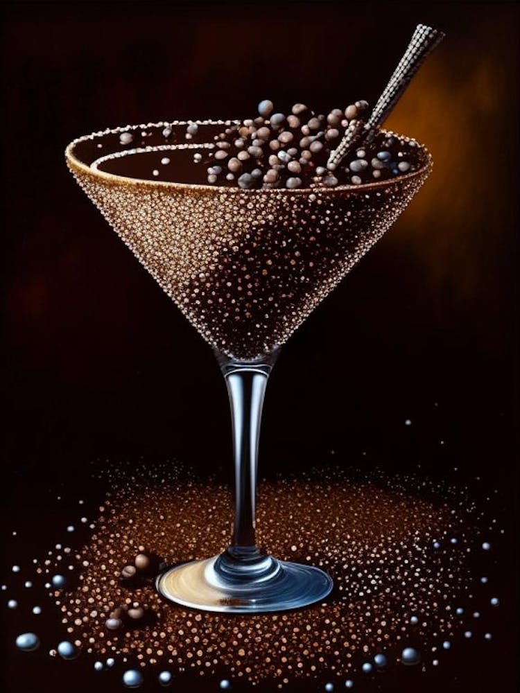 Chocolate MCocktail Poster artini Pointillism Cocktail Poster