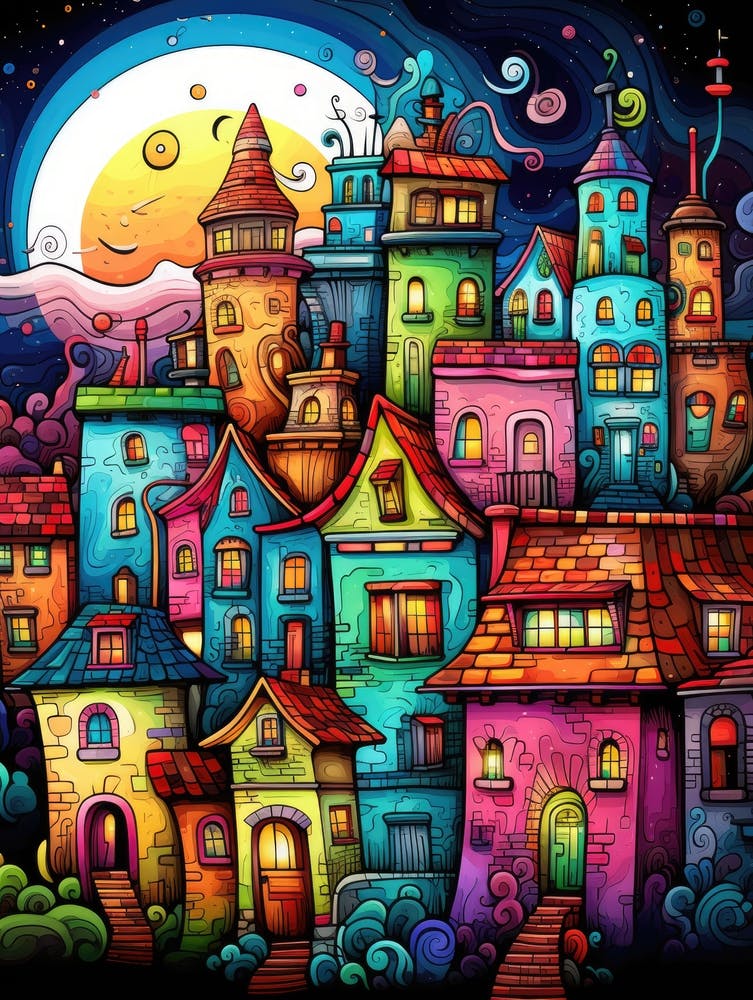 Colorful City At Night