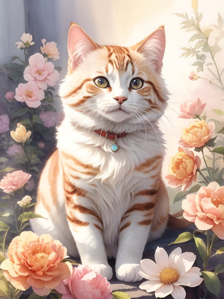 Cat In The Garden 2