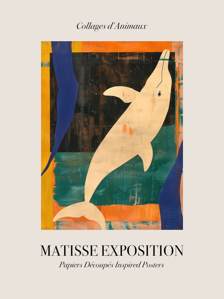 Dolphin 3 Matisse Inspired Exposition Animals Poster