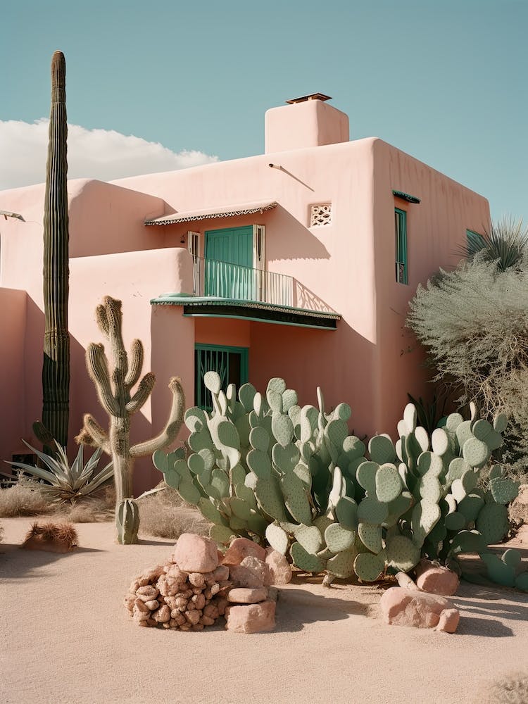 Cacti Pink Wall Photography 3