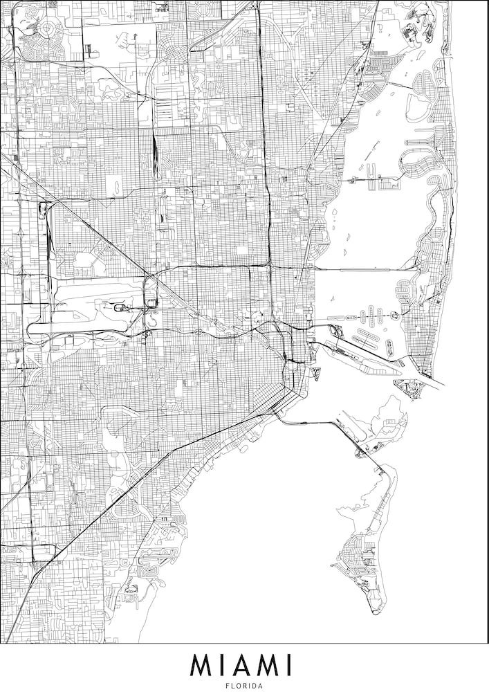 Miami White Map