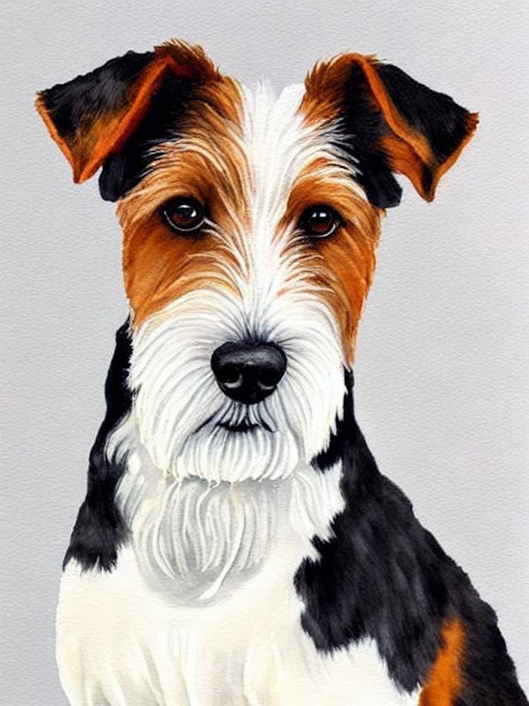 Wire Fox Terrier Watercolour Dog