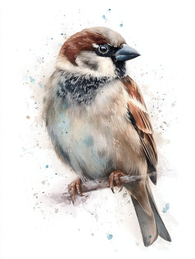 Aihrgdesign Isolated Watercolor Painting Of Birds Sparrow Per D676d1f5 C46e 4bb2 Bff2 D10c4be1e140 2