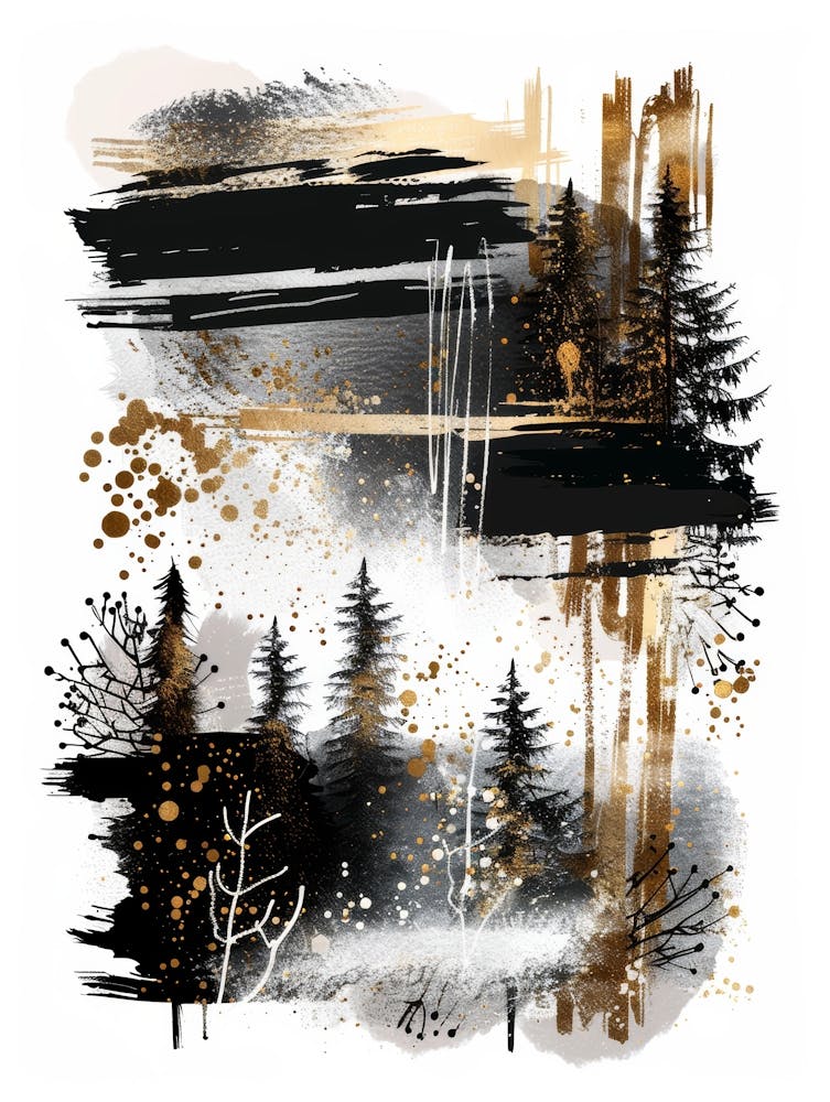 Black And Gold Forest 1