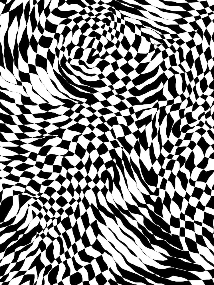 Op Art Schachbrettmuster - Monochrom