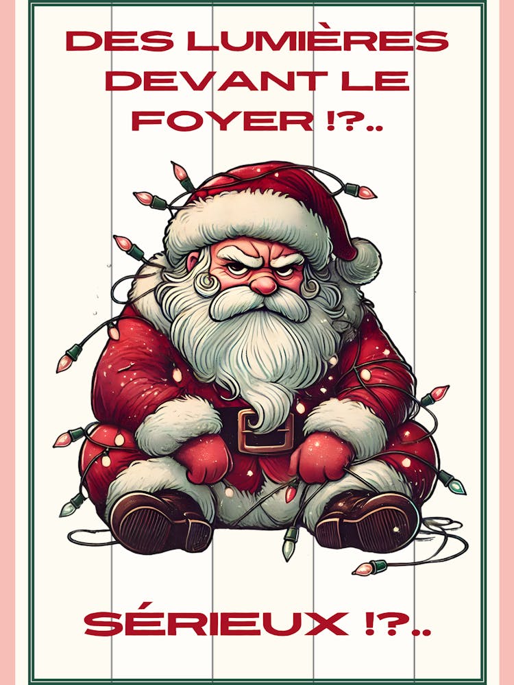 Père Noël grincheux lumières