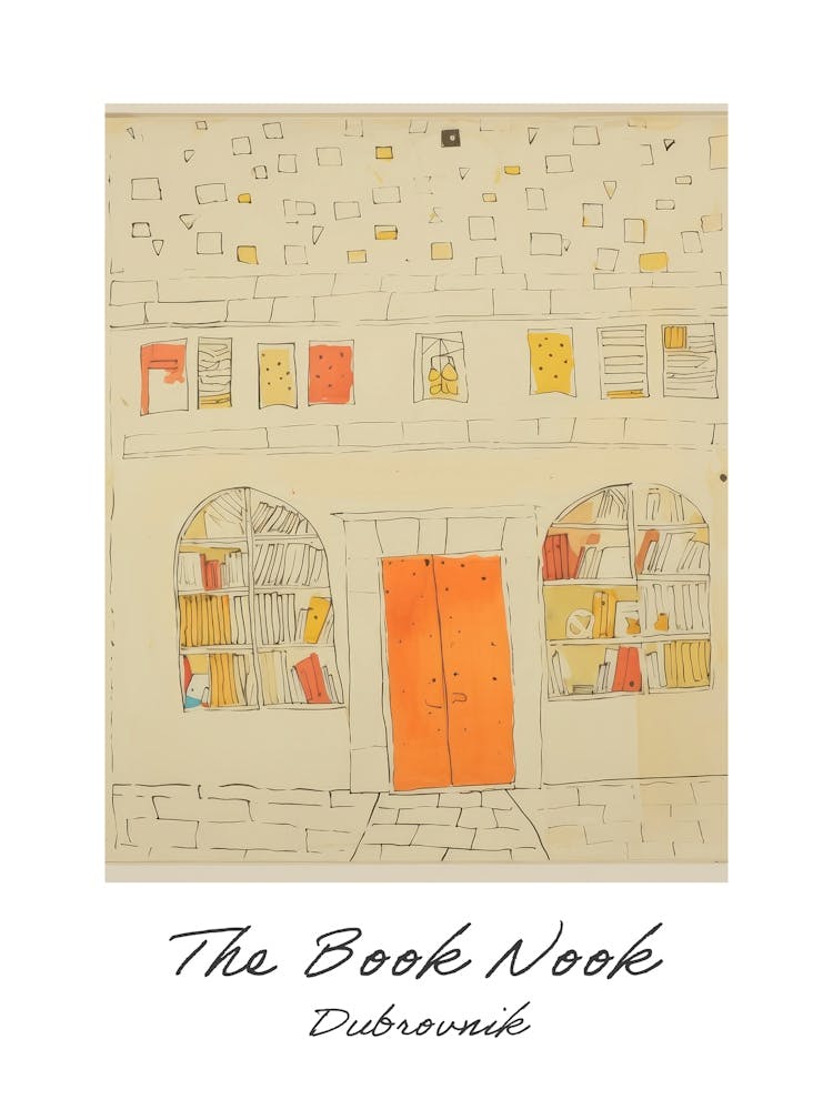 Dubrovnik The Book Nook Pastel Colours 3 Poster