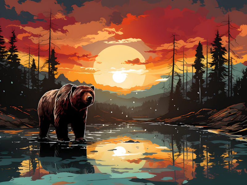 Beutiful Bear In The Sunset