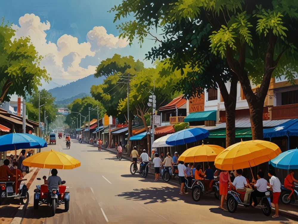 Thai Street Scene Art