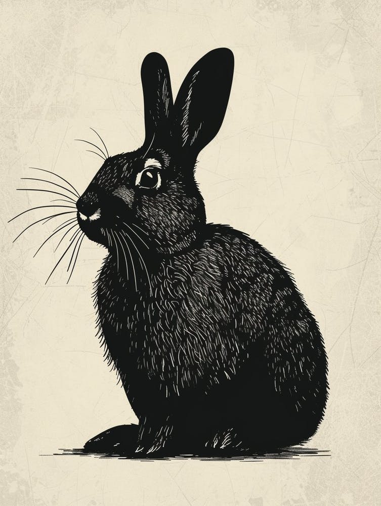 Beveren Blockprint Rabbit Illustration 2
