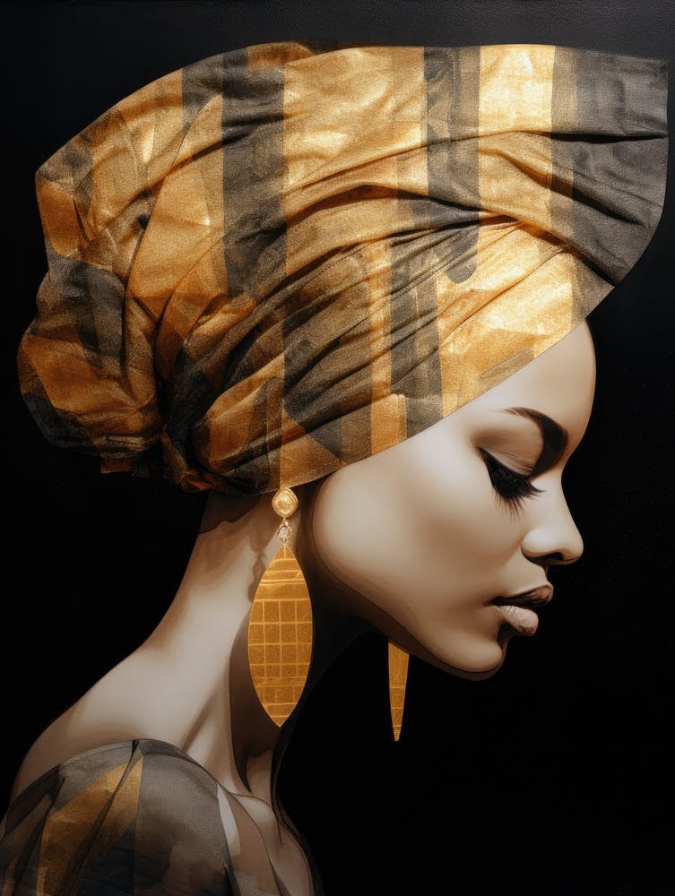 African Woman In Golden Turban