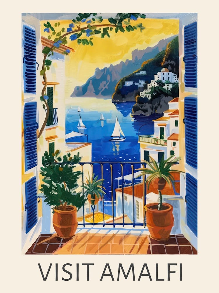 Visit Amalfi Coast Travel Poster