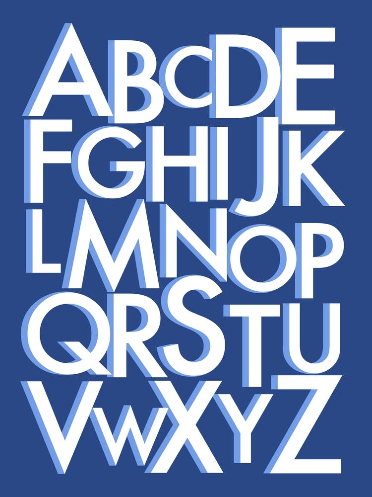 Alphabet Letters Blue