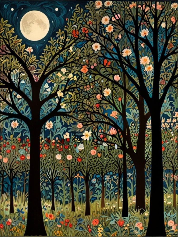 William Morris Moonlight In The Forest 178