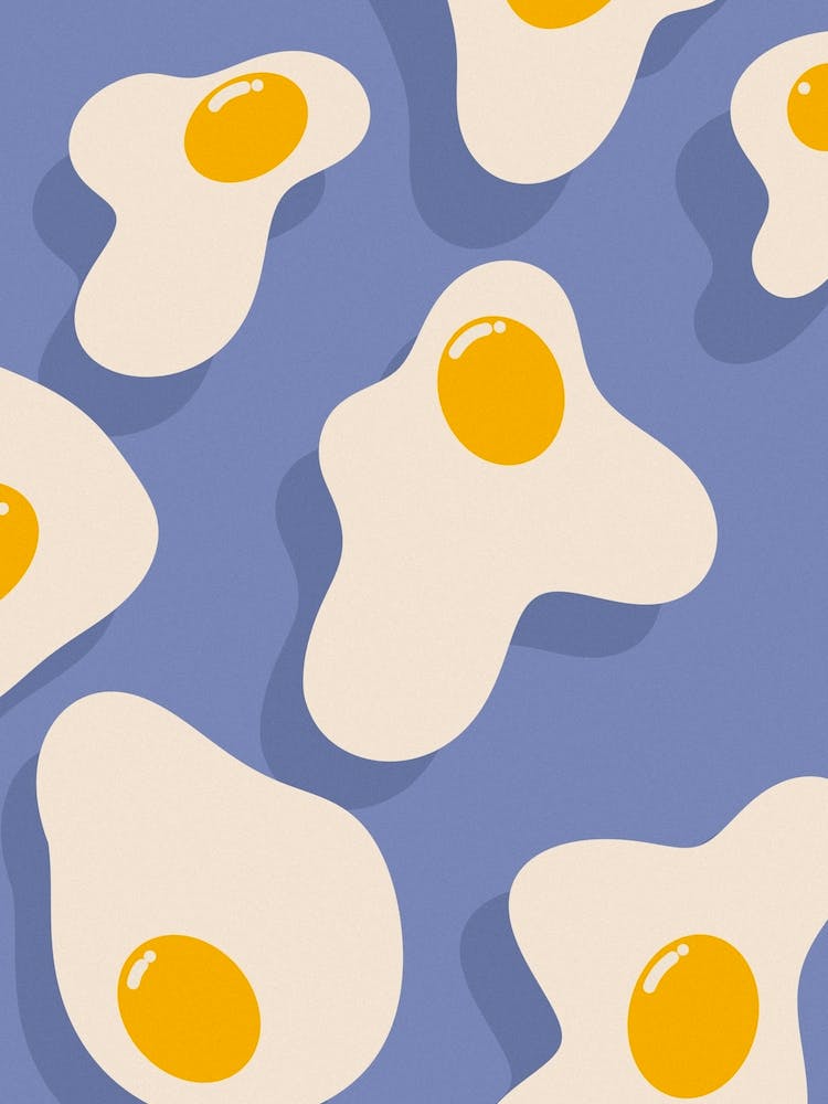 Fried Eggs Kitchen/Dining Room Blue