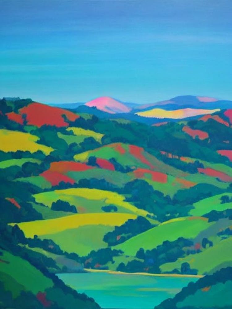 Muir Woods National Park États-Unis d'Amérique Peinture à l'Huile Bleue 2