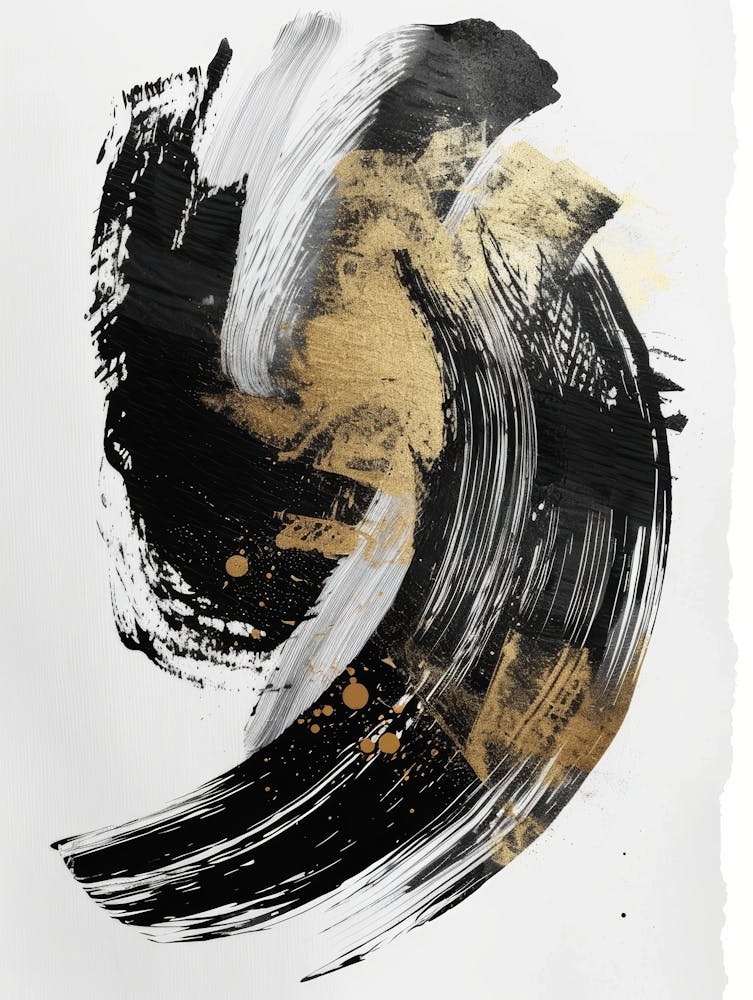 Black And Gold Abstract Painting 21