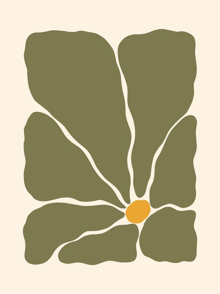 Abstract Flower 02 - Muted Green