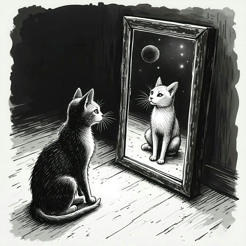 Cat In The Mirror 1