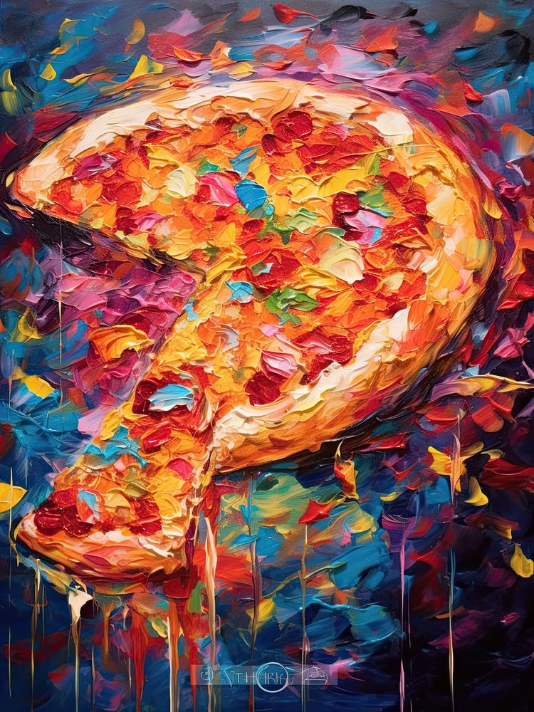 A Slice Of Pizza Oil Painting 3