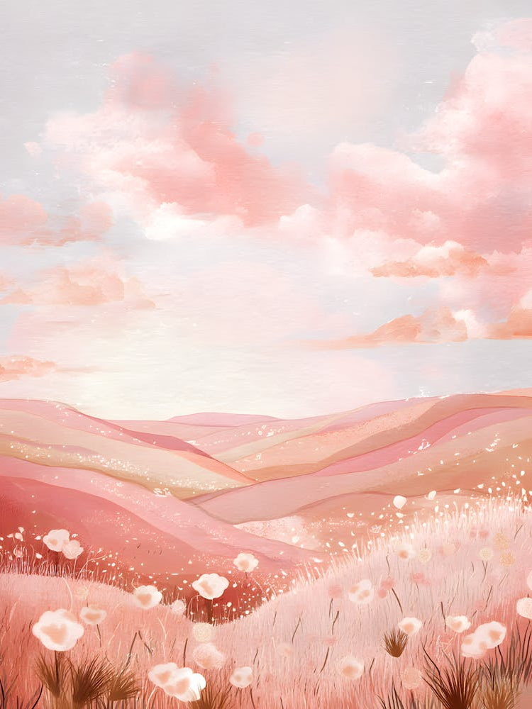 Gorgeous Serene Hill Pink Landscape 16