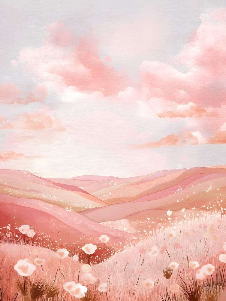 Gorgeous Serene Hill Pink Landscape 16