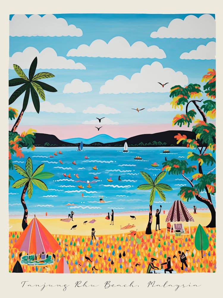 Poster Of Tanjung Rhu Beach, Langkawi Island, Malaysia, Matisse And Rousseau Style 3