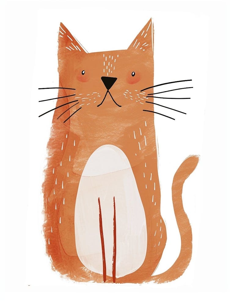 Cornish Rex Cat Clipart Illustration 1