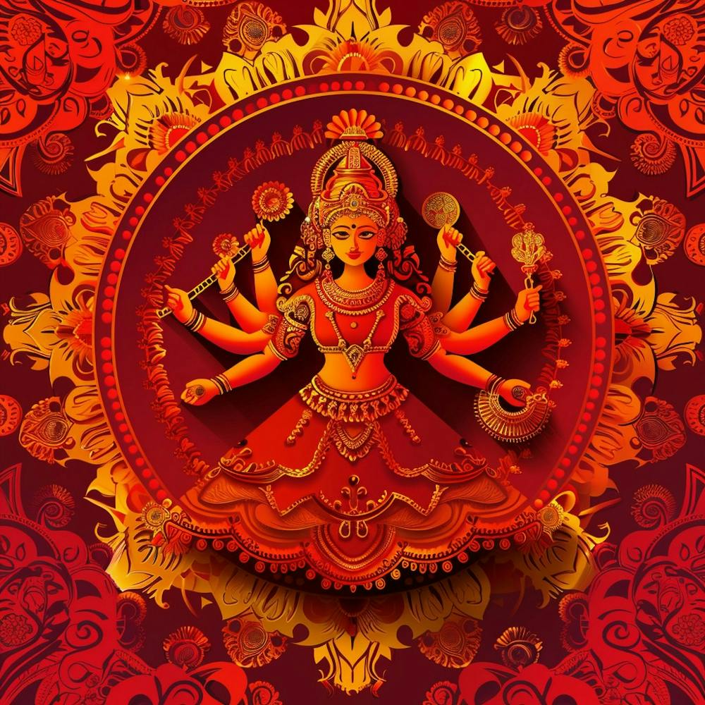 Texture de Bannière Thème Durga Puja Avec Déesse 2