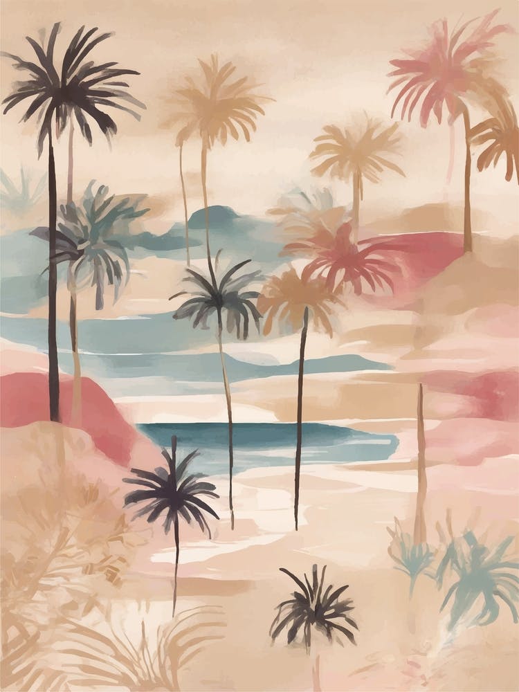 Boho Palm Trees and beach