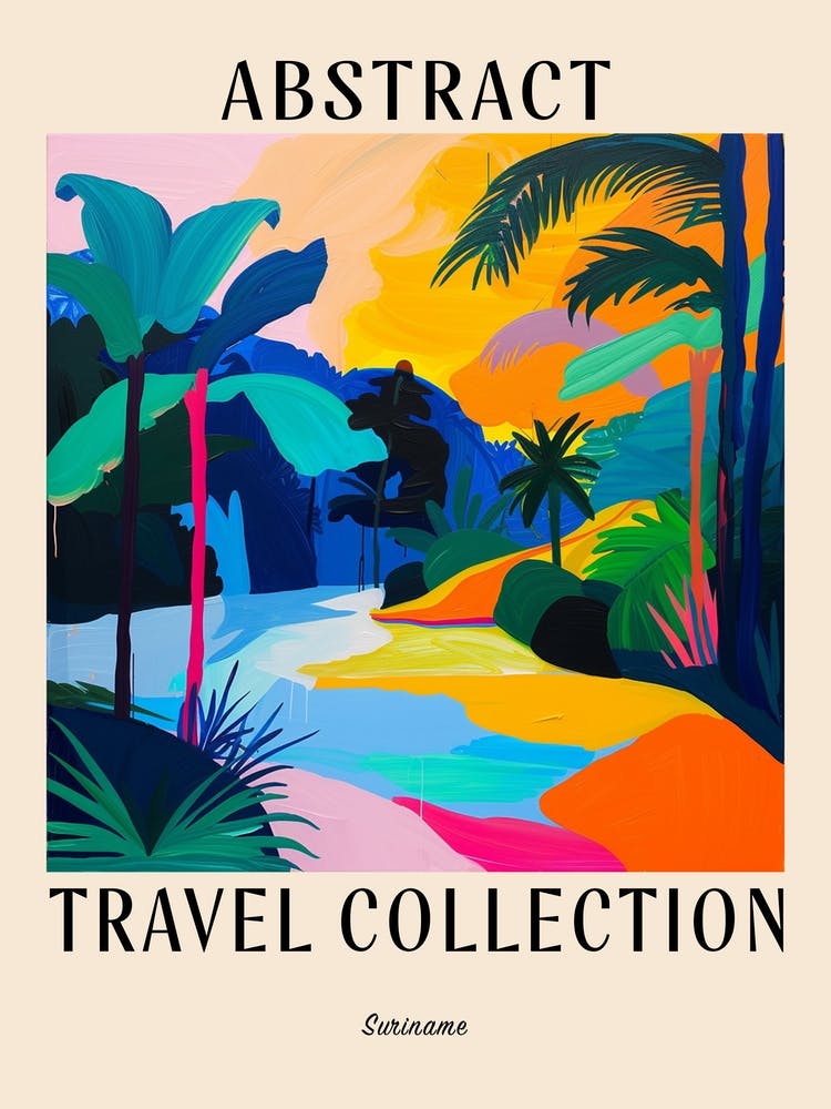 Abstract Travel Collection Poster Suriname