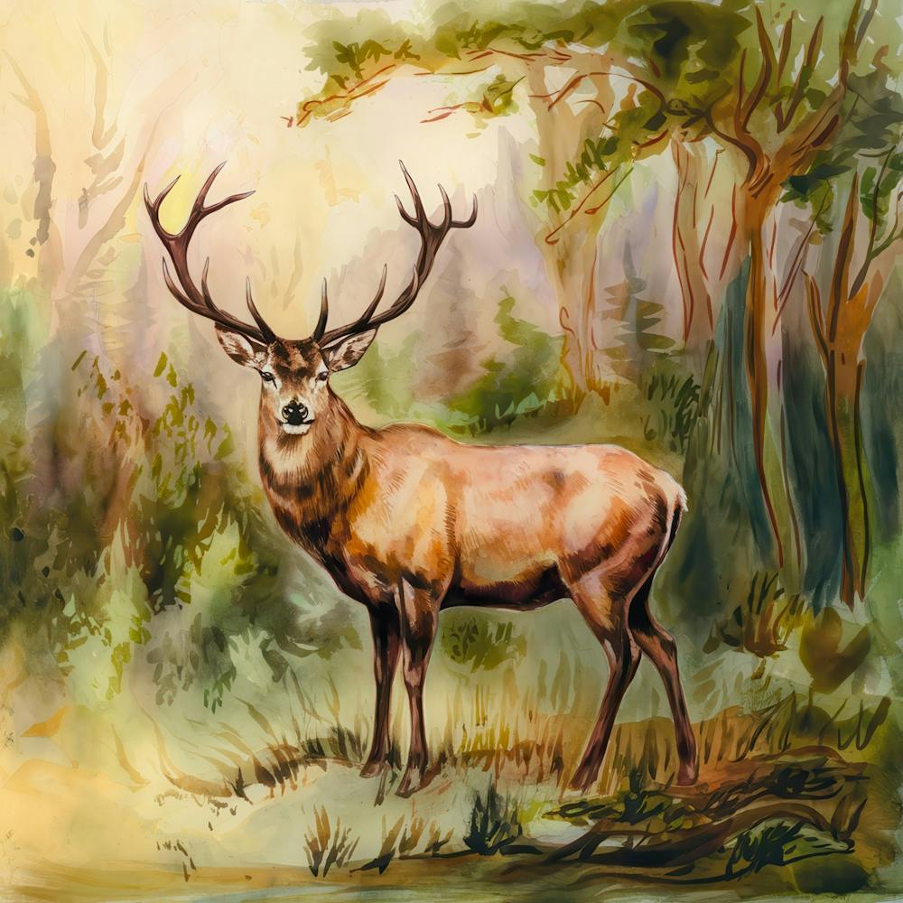 Cerf Dans les Bois 1