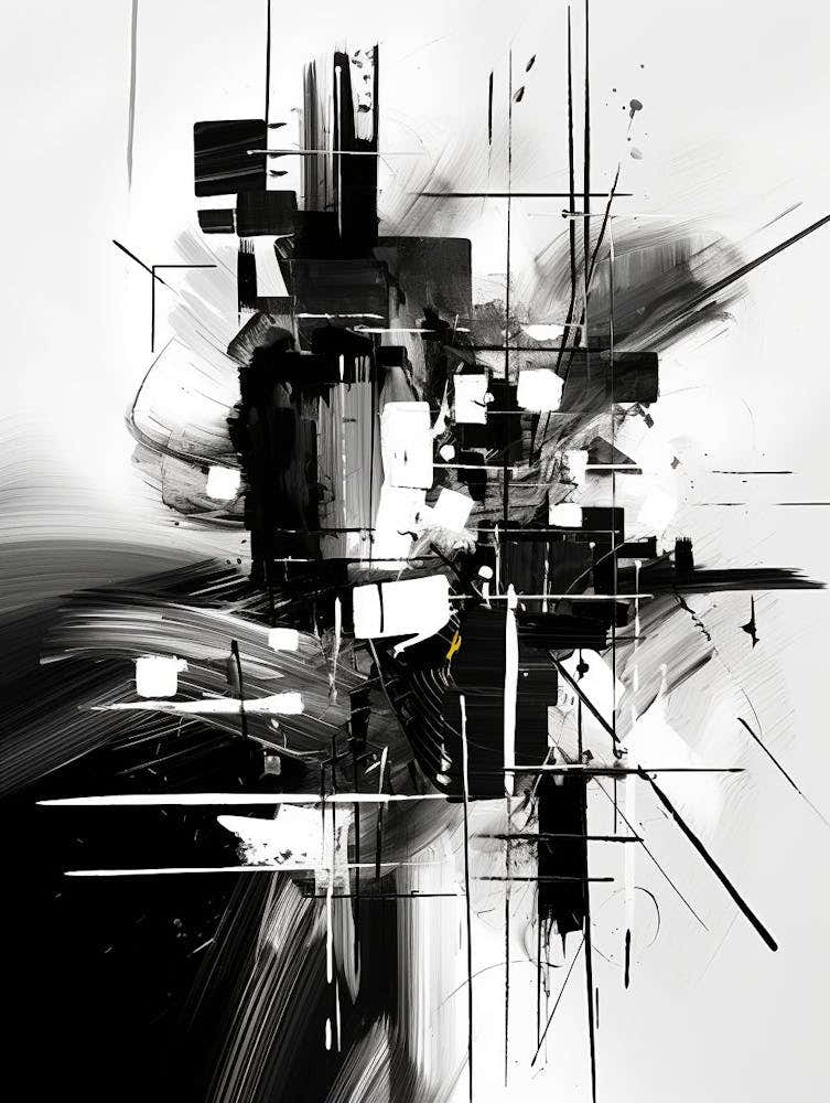 Technology Abstract Black And White 4