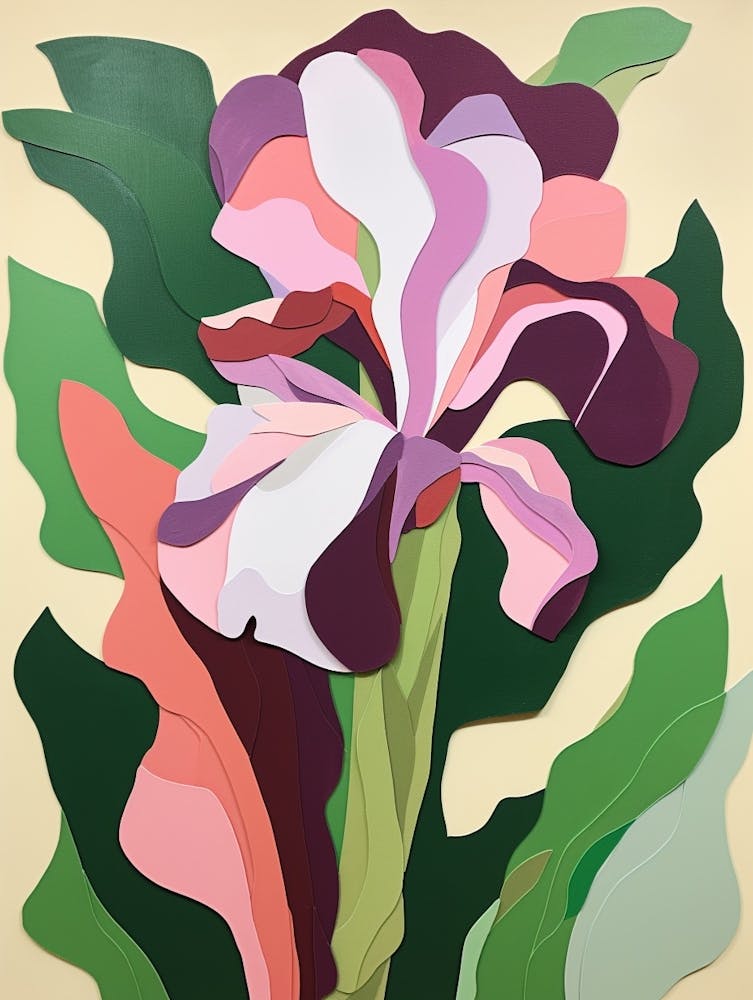Cut Out Style Flower Art Iris 2