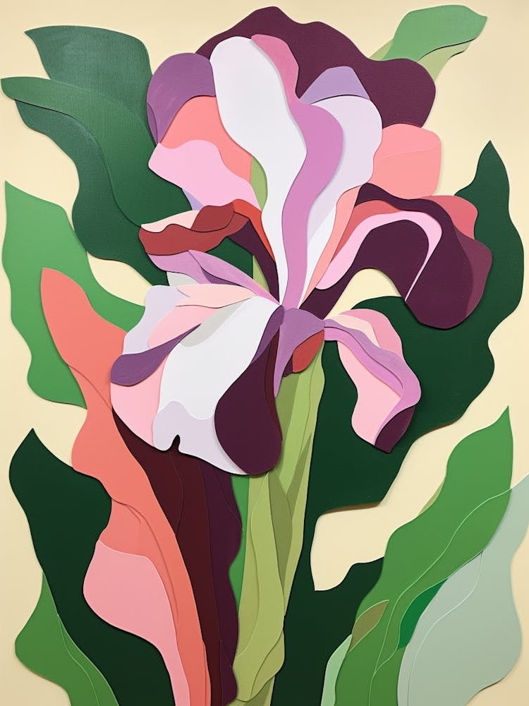 Cut Out Style Flower Art Iris 2