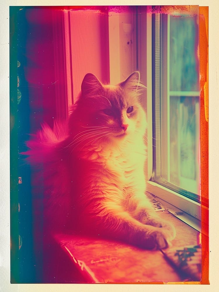 Cat Portrait Polaroid Inspired 1