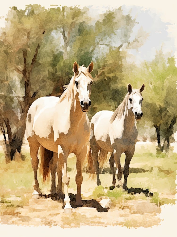 Horses Painting In Mendoza, Argentina 1