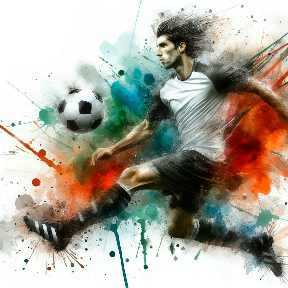 Joueur de Football Frappant le Ballon 9
