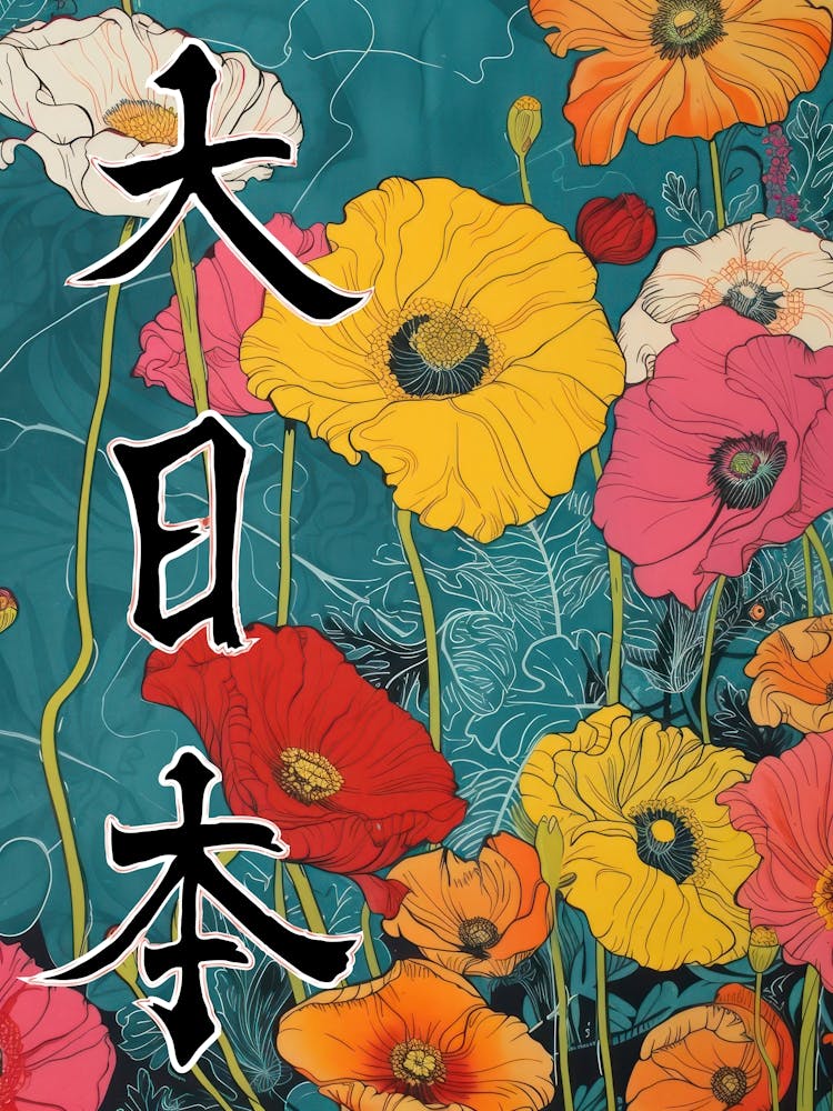 Hokusai  Great Japan Poster Japanese Flowers 14
