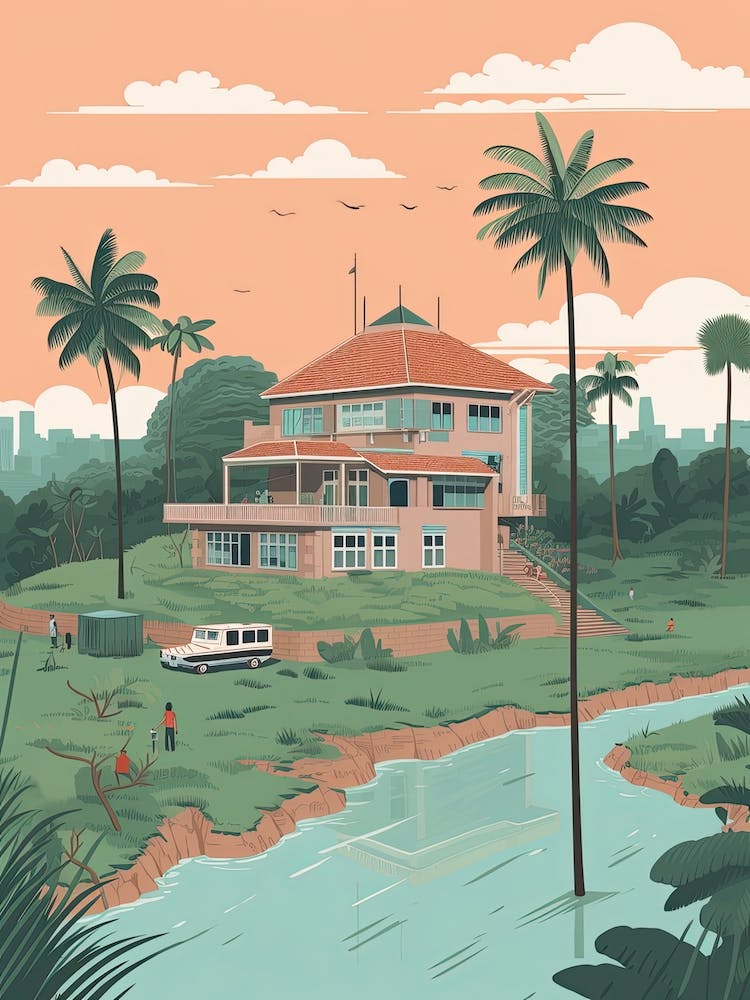 Abidjan Cote D'Ivoire Travel Illustration 1