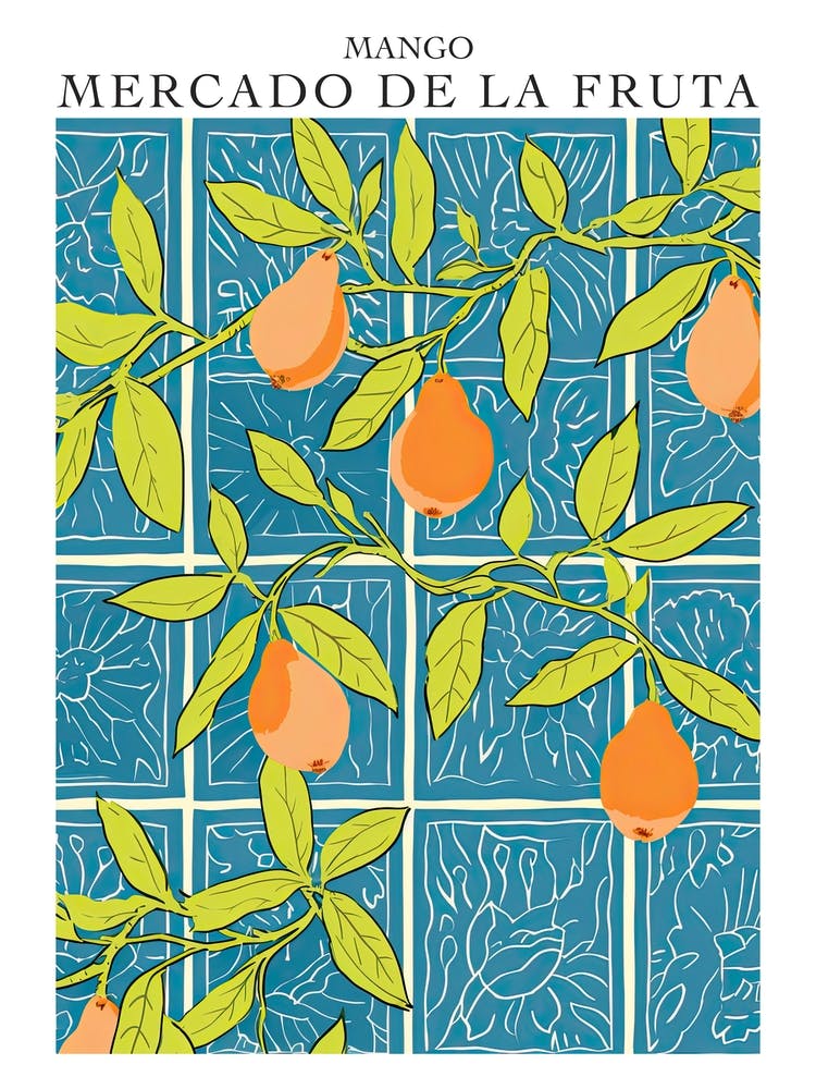 Mercado De La Fruta Mango-Illustration 3 Poster