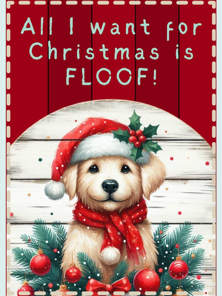 Red Christmas Puppy Sign