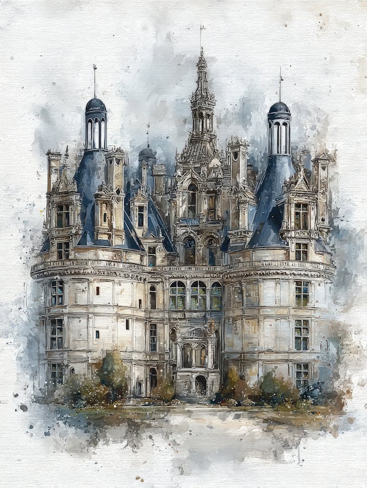 Aihrgdesign Isolated Watercolor Painting Of European Castles 11
