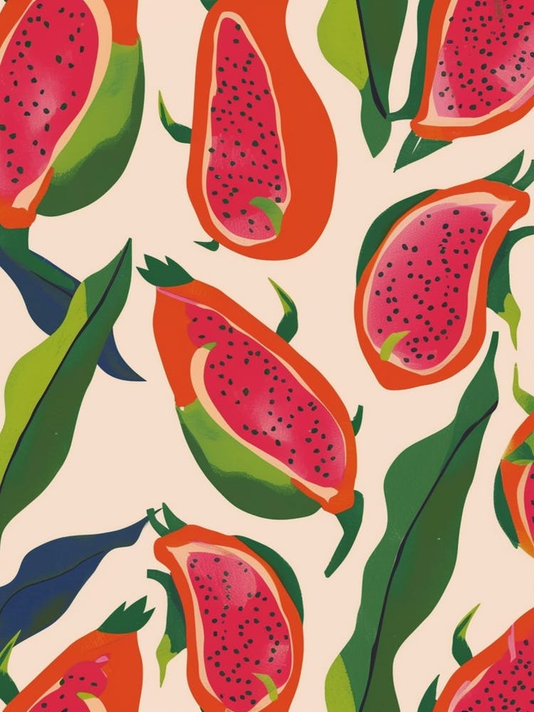 Dragon Fruit Pattern Illustration 4