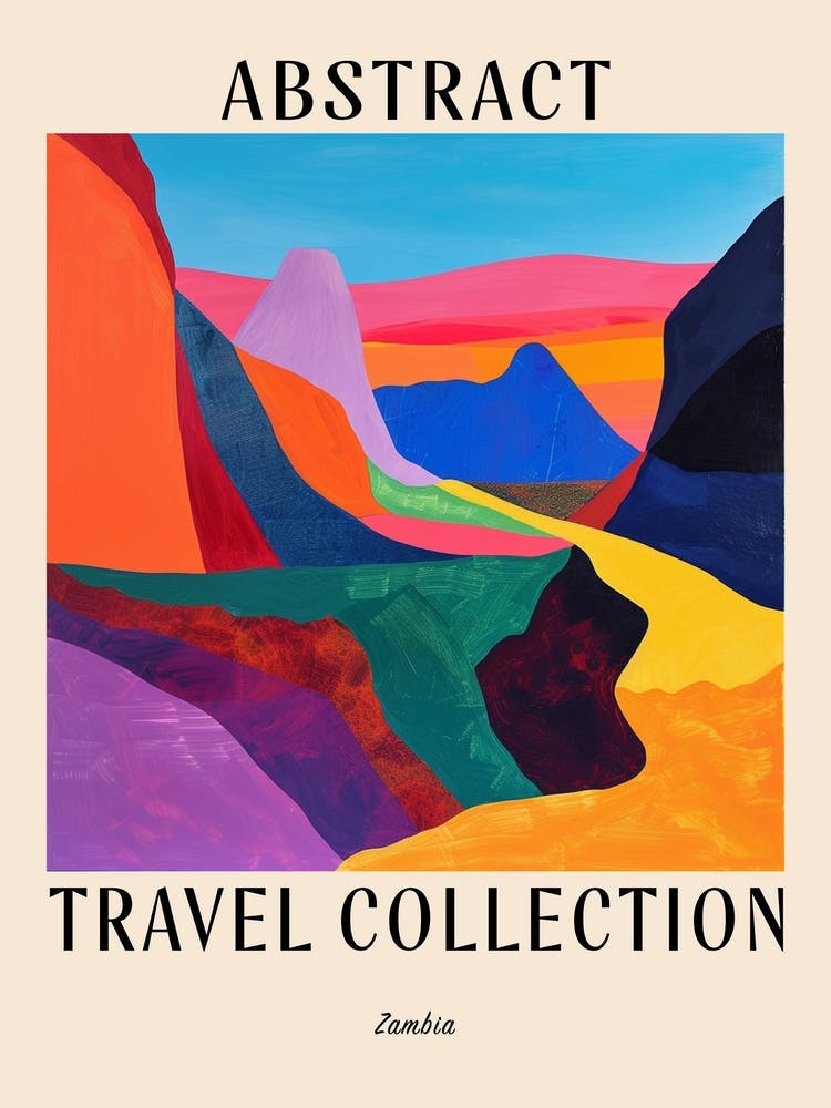 Abstrakte Reisekollektion Poster Sambia 1