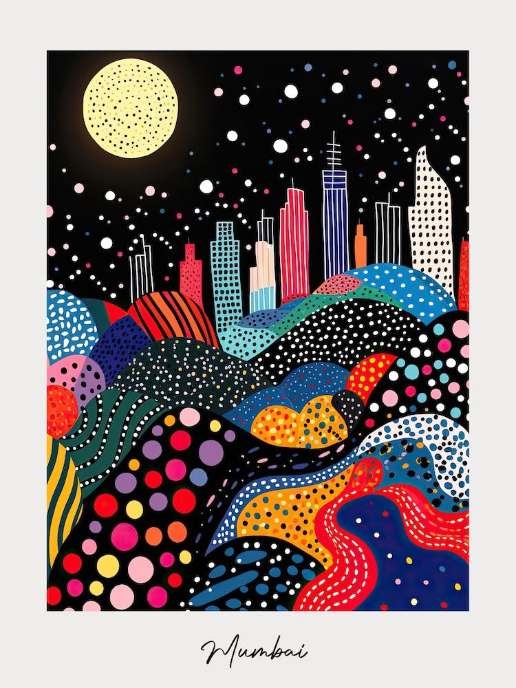 Poster Of Mumbai, Illustration In The Style Of Pop Art 2